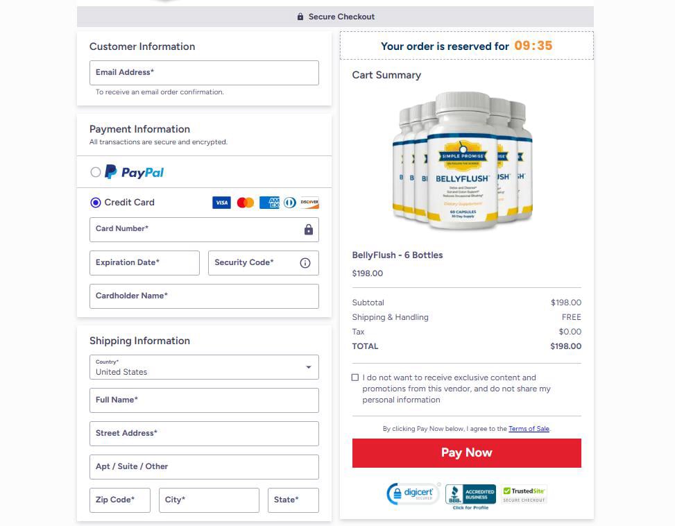 Bellyflush-order-page
